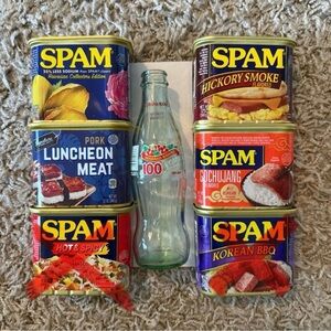 🌺 2 SPAM Hawaii musubi hickory smoke korean bbq spicy gochujang Coca Cola VHTF